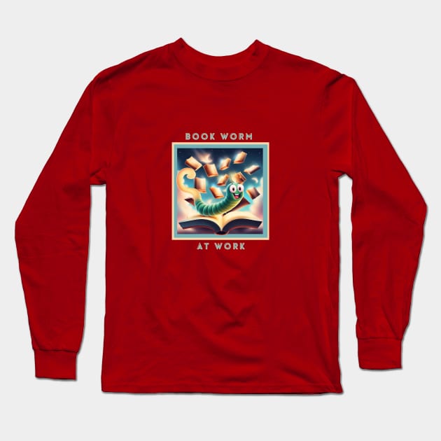 Book Worm at Work Long Sleeve T-Shirt by PetraKDesigns